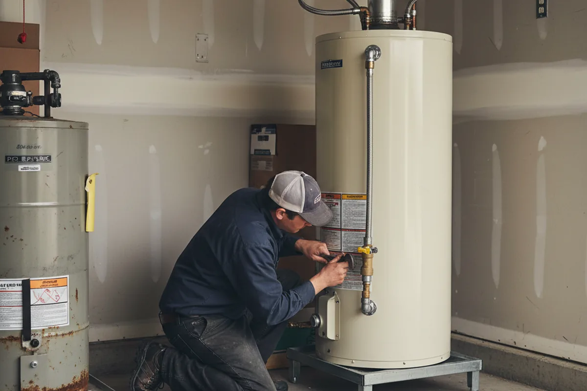 Water heater and shutoff valve replacement in Penn Laird